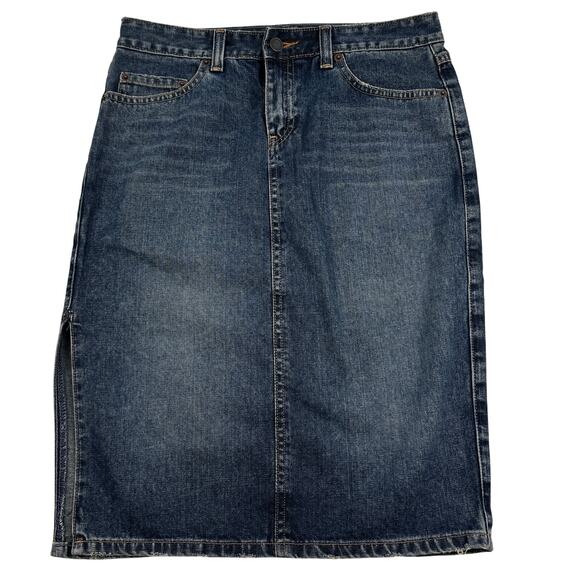 American Eagle Vintage Y2K Boho Western Denim Pencil Skirt Women's Size 2 - Picture 1 of 6
